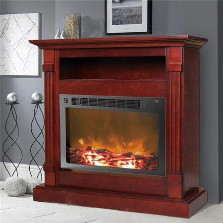Cambridge Cambridge CAM3437-1CHRLED 34 x 10 x 37 in. Fireplace Mantel with LED Electric Insert; Cherry CAM3437-1CHRLED